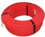 Multilayer pipe in coils with red corrugated sheath 25 (1 m)