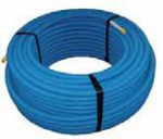 Multilayer pipe in coils with blue corrugated sheath 16 (1 m)